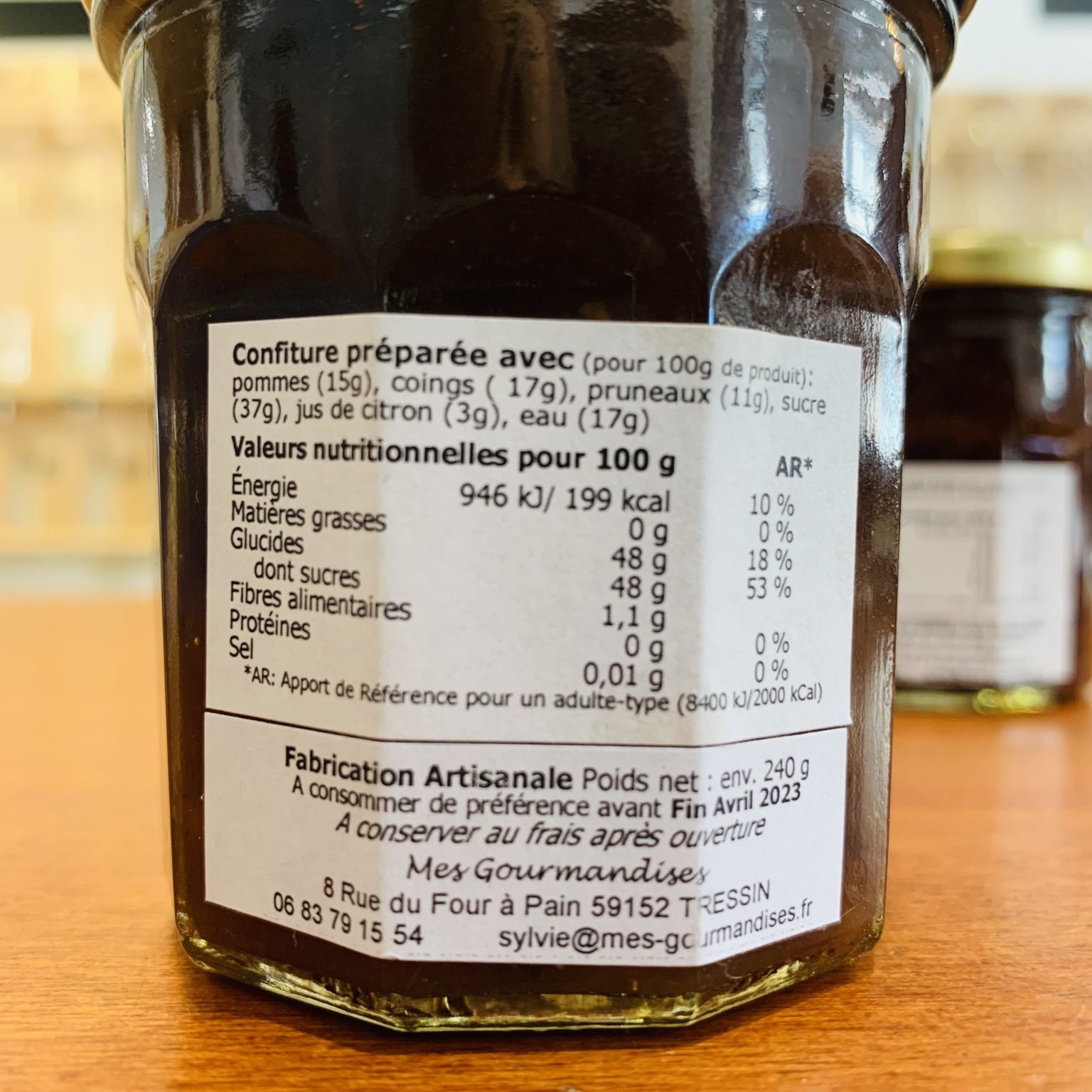 Confiture Pommes, coings, pruneaux - Locale et artisanale – Image 2
