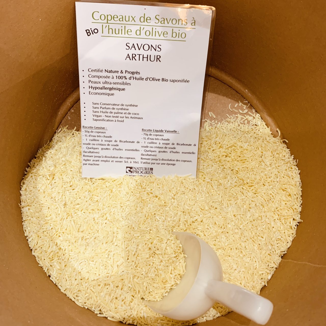 Copeaux de savon à l’huile d’olive bio - Savons Arthur