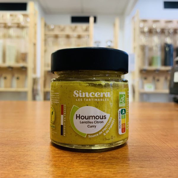 Houmous Lentilles citron curry - bio et local