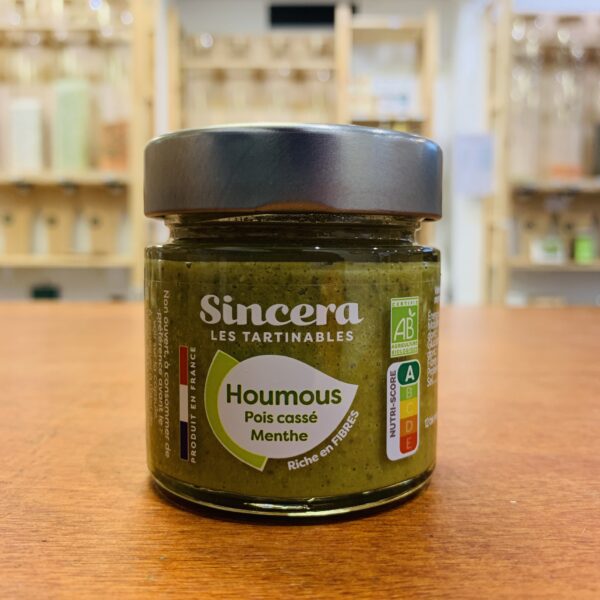 Houmous Pois cassés et menthe - bio et local