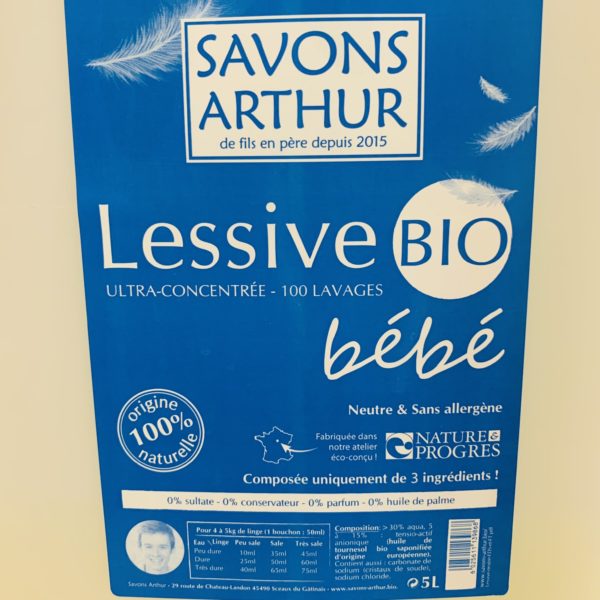 Lessive bio Bébé - peaux sensibles - Savons Arthur