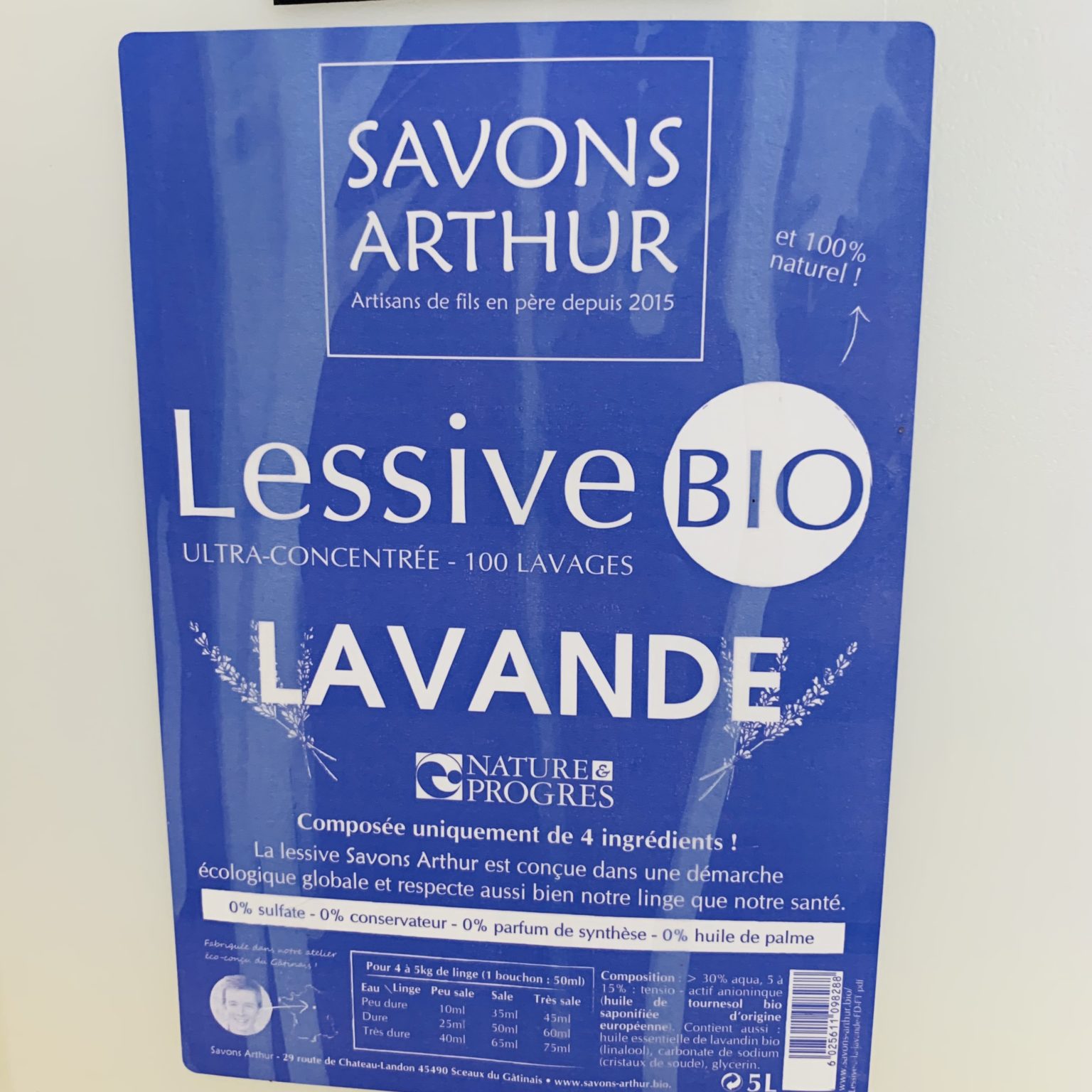 Lessive artisanale naturelle et écologique au savon bio