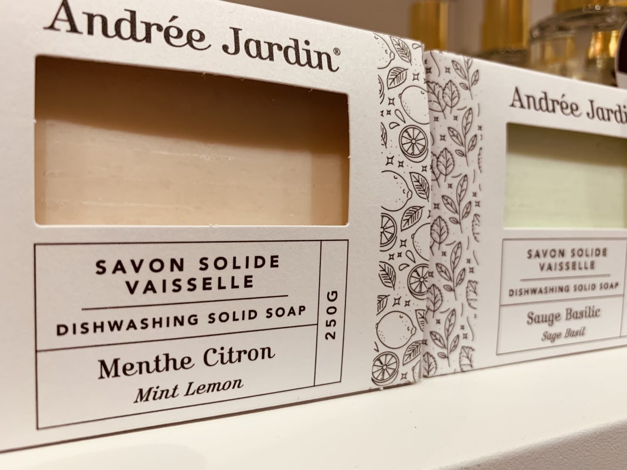 Savon solide vaisselle menthe citron 250g (Andrée jardin)