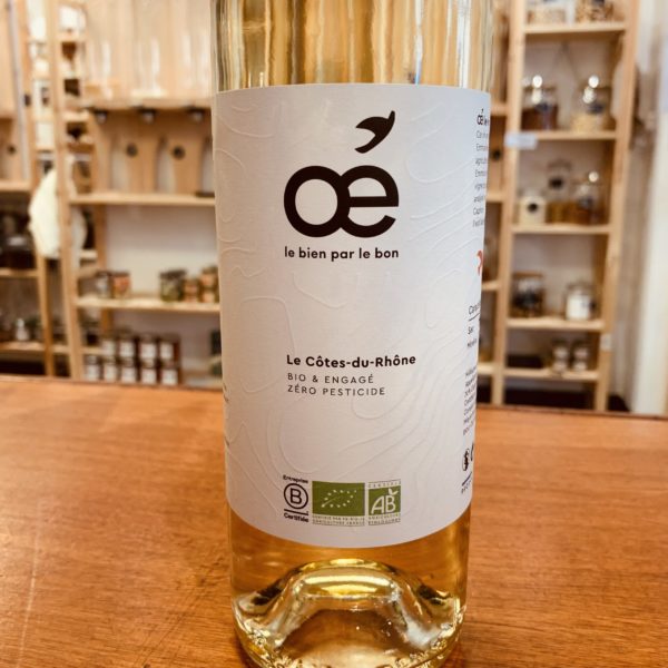Vin blanc Oé - Le Côtes-du-Rhône - bio, engagé et consigné