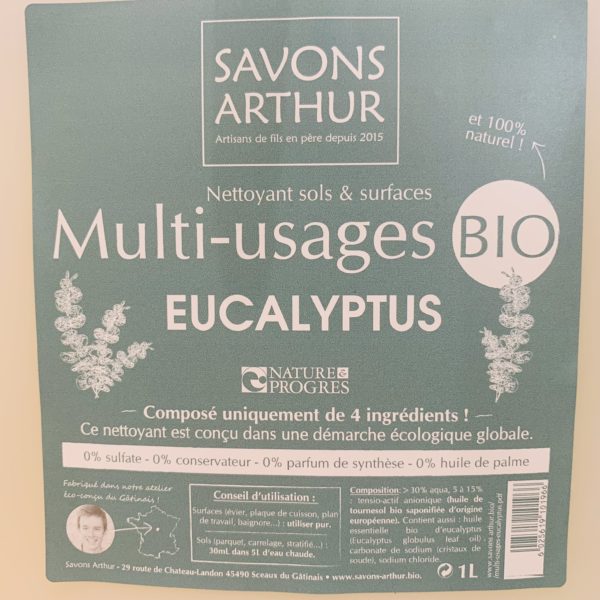Nettoyant multi-usages à l’eucalyptus biologique (Savons Arthur)